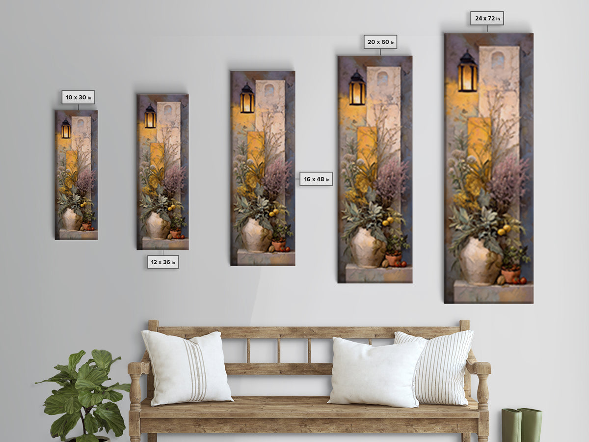 Pasta Herbs and Tomatoes Still Life Canvas Print, Italian Villa Art, Fine Art Print, Living Room Decor, Oil Painting, Villa, IVA-1x3-55