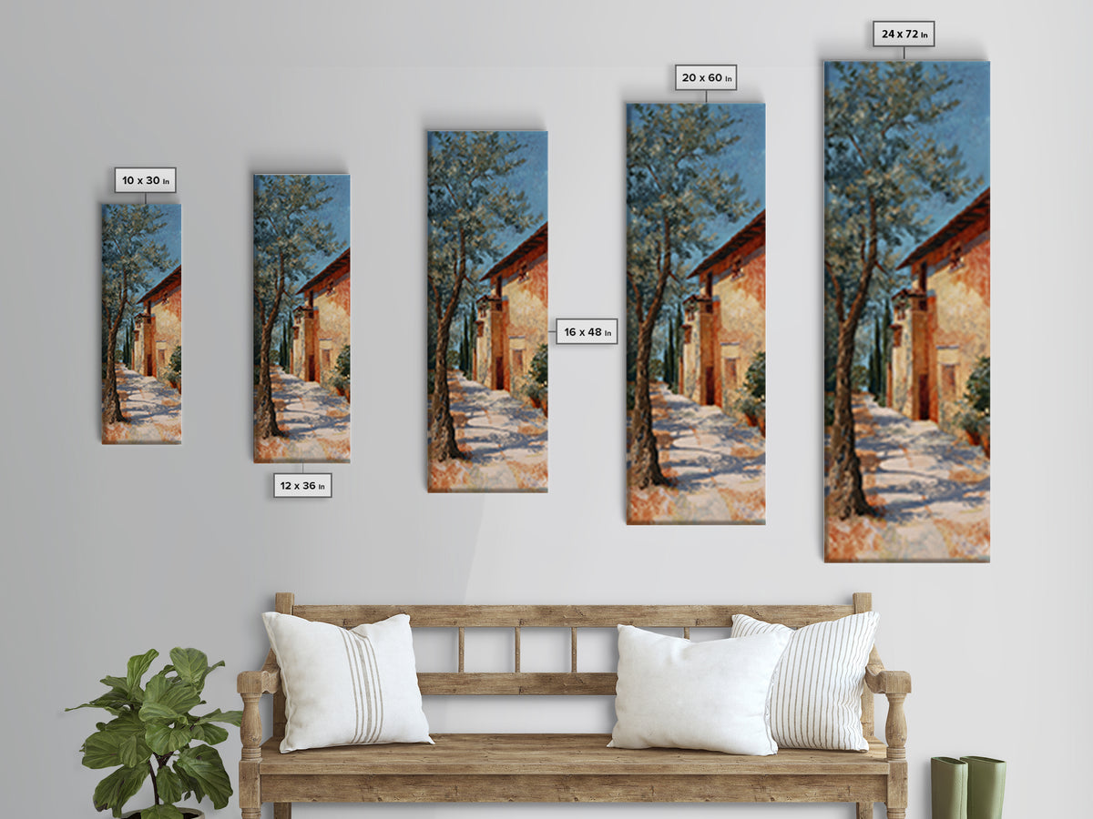 Olive Grove Path Canvas Print, Italian Villa Art, Living Room Decor, Oil Painting, Villa, Living Room Wall Art, IVA-1x3-63