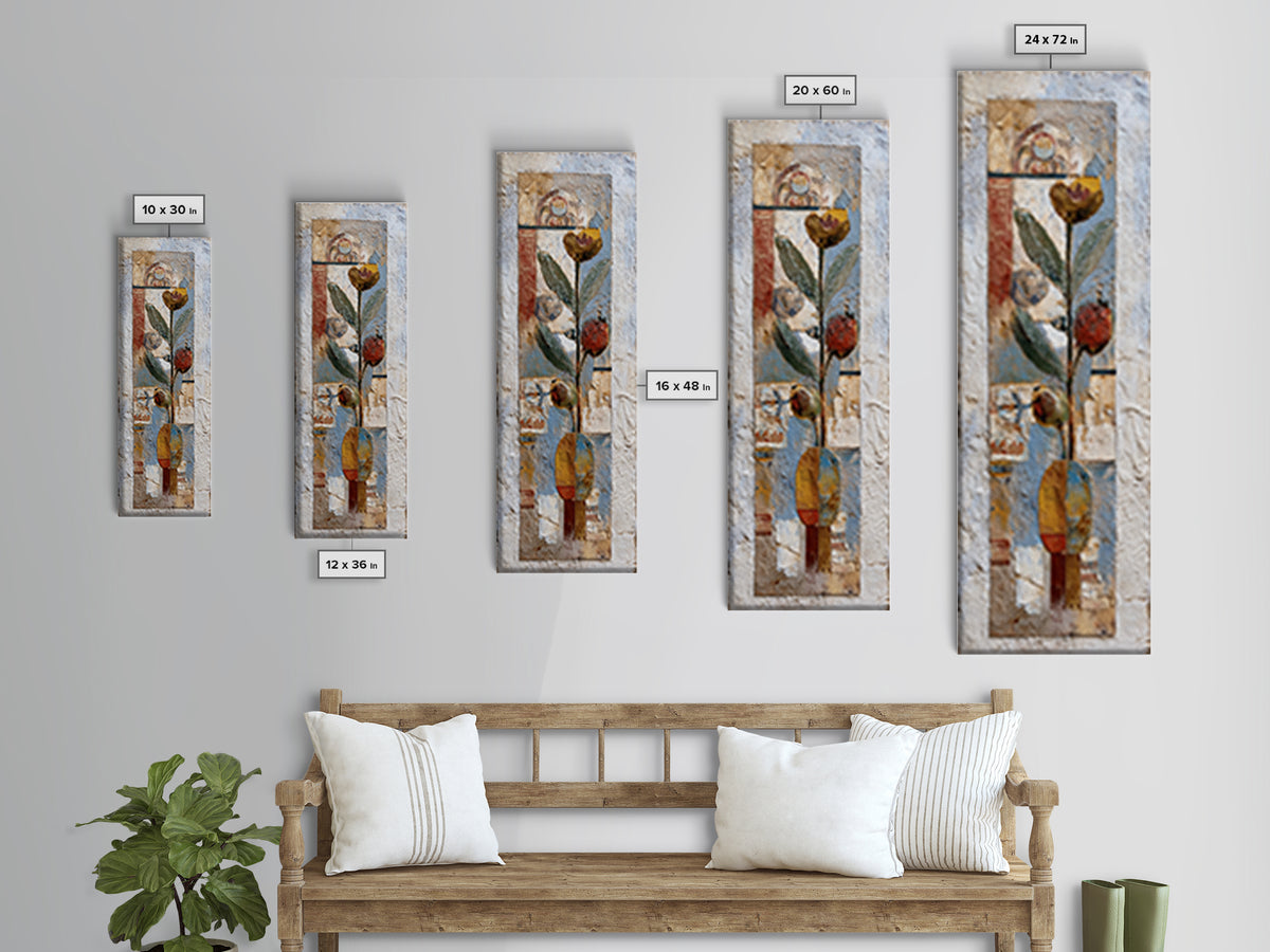 Figs and Cheese on Rustic Wooden Board Framed Canvas Print, Italian Villa Art, Travel Poster, Living Room Decor, Oil Painting, IVA-1x3-69