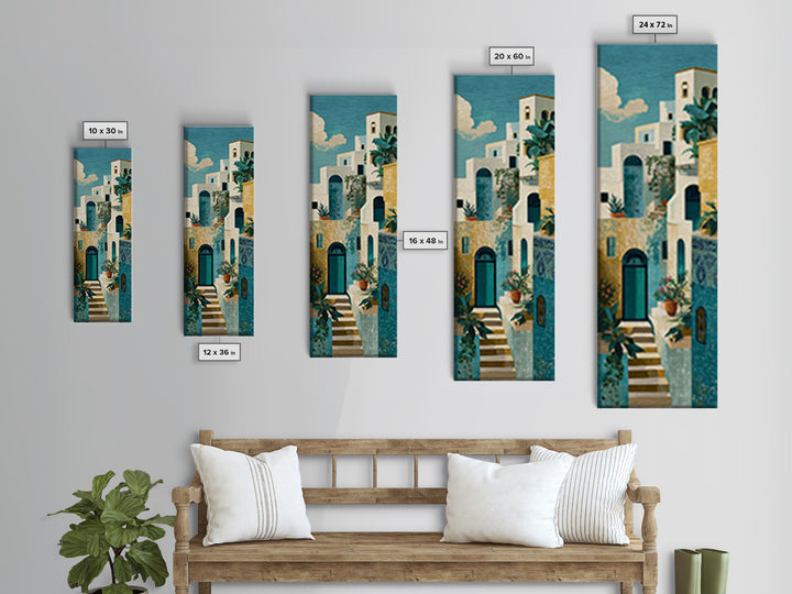 Amalfi Coast Cliffs Canvas Print, Italian Villa Art, Fine Art Print, Living Room Decor, Fine Art, Villa, Original Painting, IVA-1x3-73