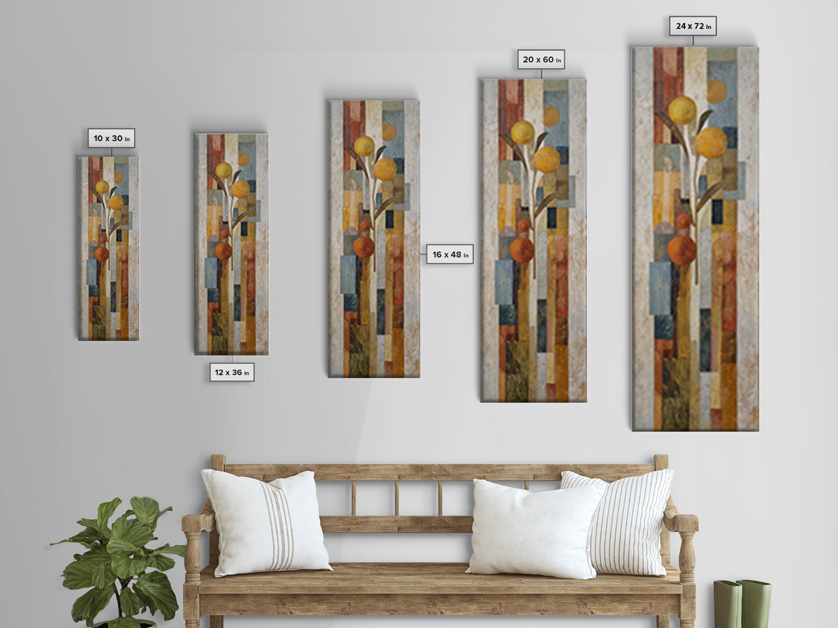 Coastal Lemons and Striped Cloth Arrangement Framed Canvas Print, Italian Villa Art, Boho Decor, Living Room Decor, Villa, IVA-1x3-84