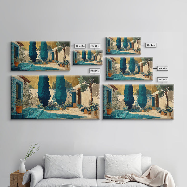 Cypress Silhouette at Sunset Canvas Print, Italian Villa Art, Gallery Decor, Living Room Decor, Villa, Minimalist Decor, IVA-2x1-41