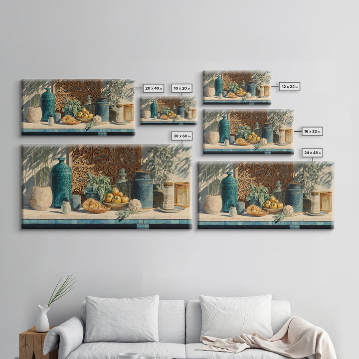 Pasta Herbs and Tomatoes Still Life Canvas Print, Italian Villa Art, Living Room Wall Art, Living Room Decor, Fine Art, Villa, IVA-2x1-63