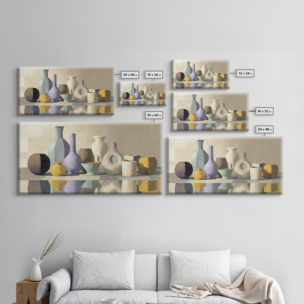 Venetian Canal Reflection Without City Crowd Canvas Print, Italian Villa Art, Large Wall Art, Living Room Decor, Villa, IVA-2x1-64