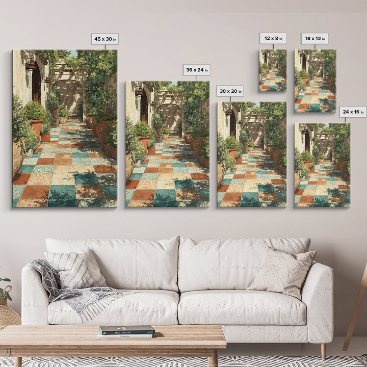 Olive Grove Path Canvas Print, Italian Villa Art, Living Room Decor, Abstract Art, Villa, Living Room Art, Gallery Wall Set, IVA-2x3-11