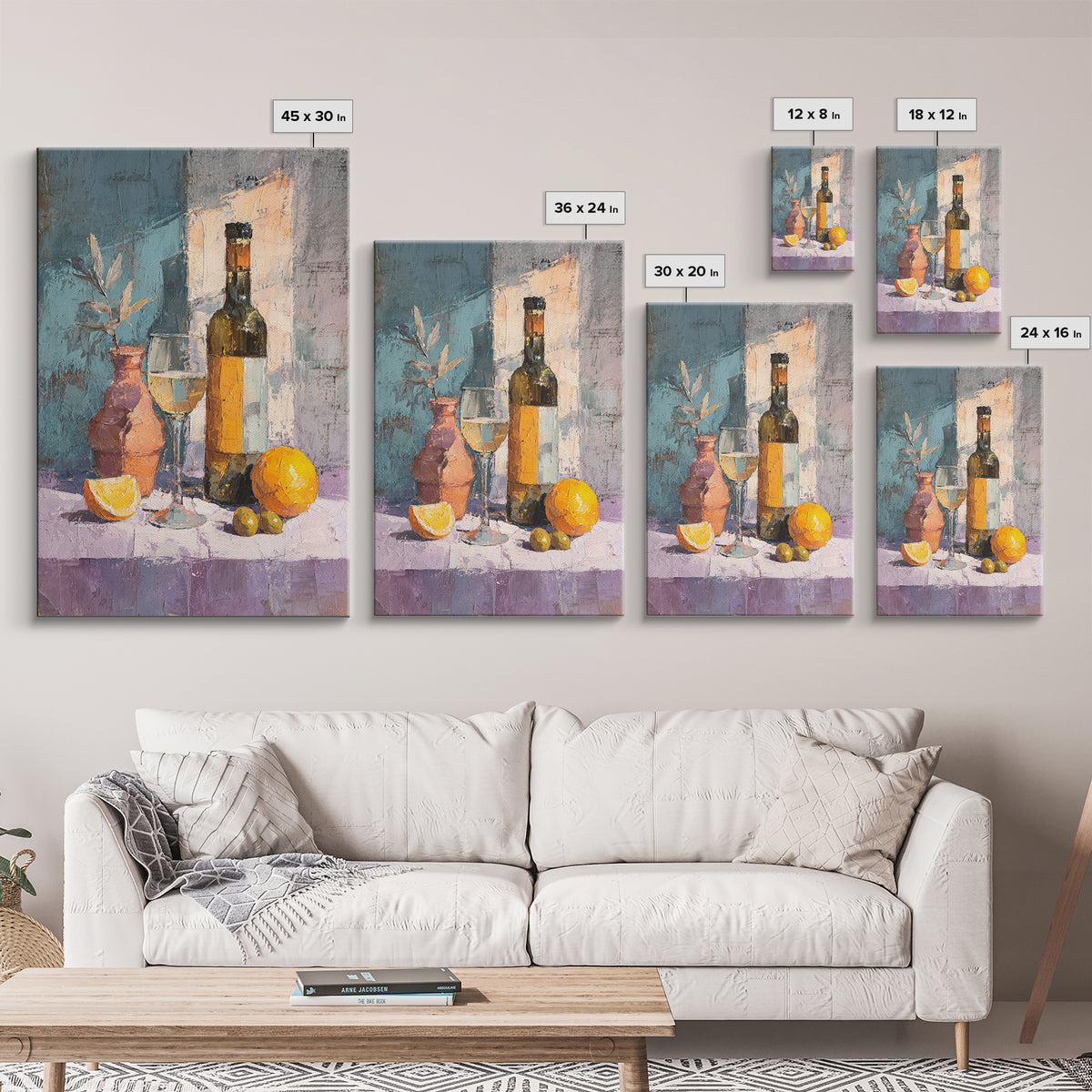 White Wine and Olives Still Life Framed Canvas Print, Italian Villa Art, Printable Art, Living Room Decor, Fine Art, Villa, IVA-2x3-24