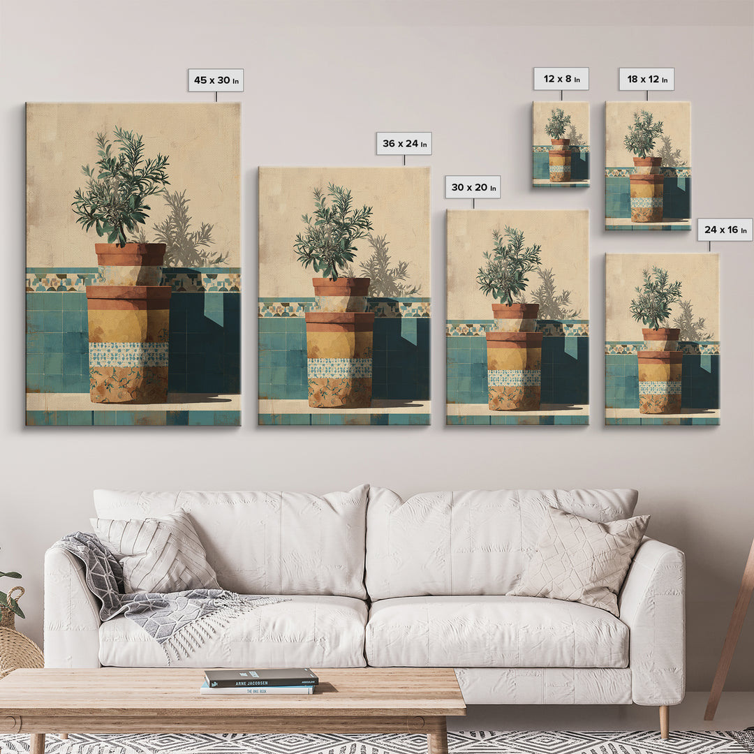 Terra Cotta Pot Canvas Print, Italian Villa Art, Wall Decor, Living Room Decor, Fine Art, Villa, Contemporary Art, IVA-2x3-54