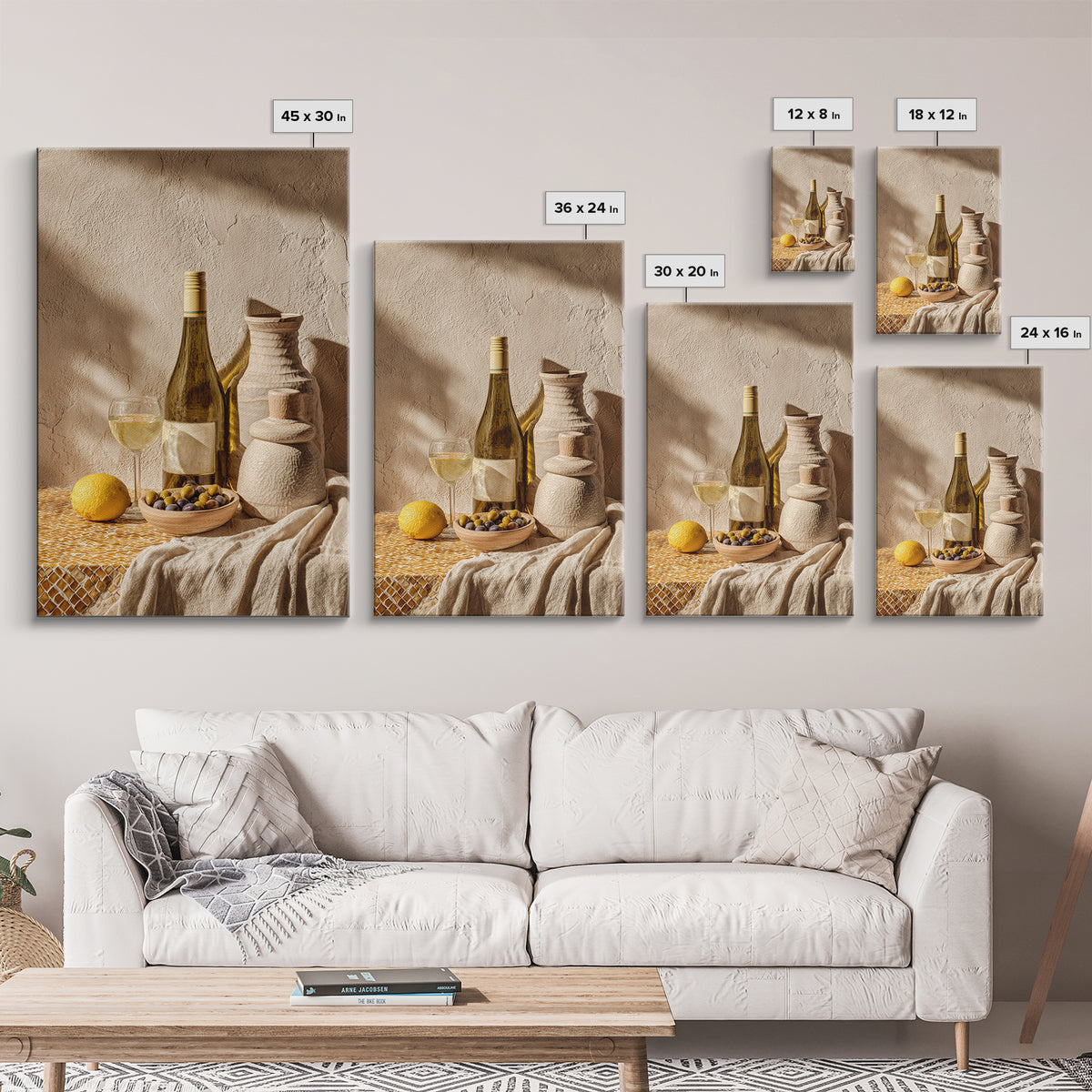 White Wine and Olives Still Life Canvas Print, Italian Villa Art, Fine Art Print, Living Room Decor, Fine Art, Villa, IVA-2x3-96