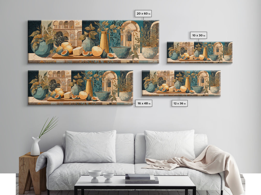 Figs and Cheese on Rustic Wooden Board Framed Canvas Print, Italian Villa Art, Printable Wall Art, Living Room Decor, Villa, IVA-3x1-1