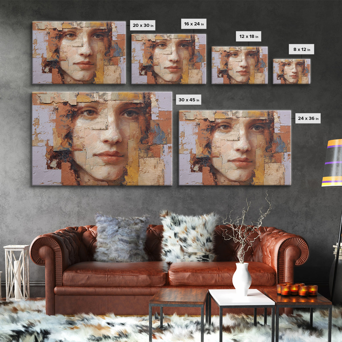 Renaissance Inspired Portrait with Modern Softness Canvas Print, Italian Villa Art, Oil Painting, Living Room Decor, Villa, IVA-3x2-46