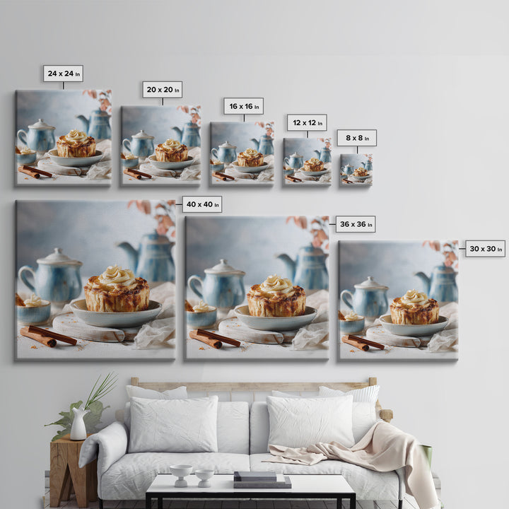 Apple Pie Cooling Framed Canvas Print, Kitchen Art, Digital Wall Art, Kitchen Decor, Fine Art, Kitchen, Kitchen Prints, KIT-1x1-56