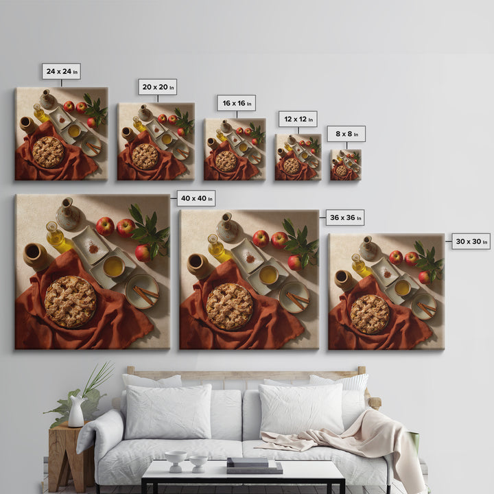 Apple Pie Cooling Framed Canvas Print, Kitchen Art, Digital Art, Kitchen Decor, Fine Art, Kitchen, Minimalist Wall Art, KIT-1x1-8