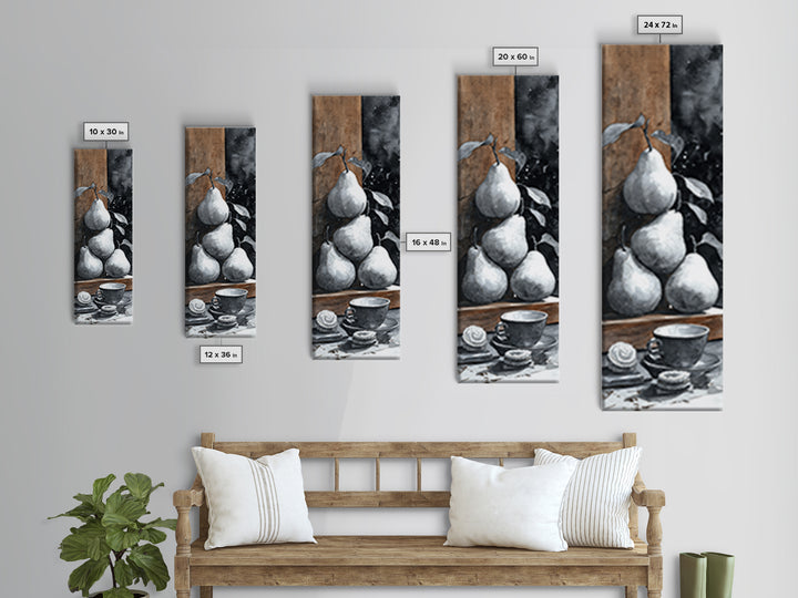 Wine Bottle Grapes and Cheese Still Life Framed Canvas Print, Kitchen Art, Art Print, Kitchen Decor, Fine Art, Kitchen, KIT-1x3-24