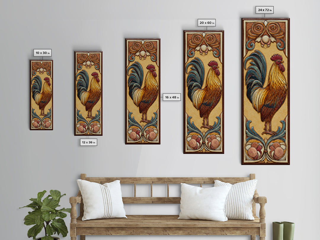 Rooster Portrait for Country Kitchen Charm Canvas Print, Kitchen Art, Room Decor, Kitchen Decor, Fine Art, Kitchen, Digital Art, KIT-1x3-28