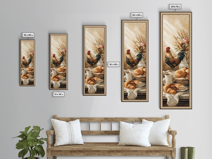 Rooster Portrait for Country Kitchen Charm Framed Canvas Print, Kitchen Art, Kitchen Wall Art, Kitchen Decor, Fine Art, Kitchen, KIT-1x3-76
