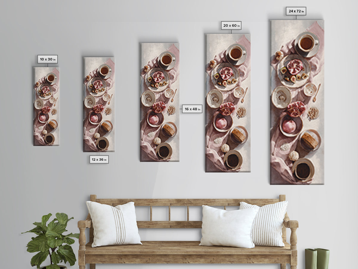 Figs Pomegranates and Linen Composition Canvas Print, Kitchen Art, Gallery Decor, Kitchen Decor, Fine Art, Kitchen, KIT-1x3-82