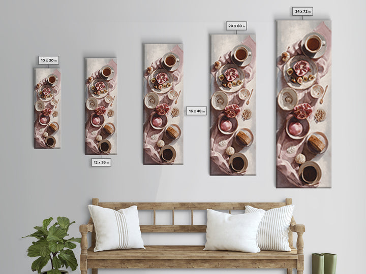 Figs Pomegranates and Linen Composition Canvas Print, Kitchen Art, Gallery Decor, Kitchen Decor, Fine Art, Kitchen, KIT-1x3-82
