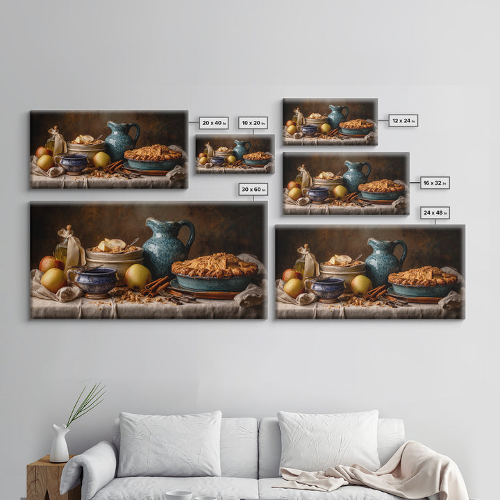 Apple Pie Cooling Framed Canvas Print, Kitchen Art, Coffee Art, Kitchen Decor, Kitchen, Fine Art Print, Statement Artwork, KIT-2x1-100
