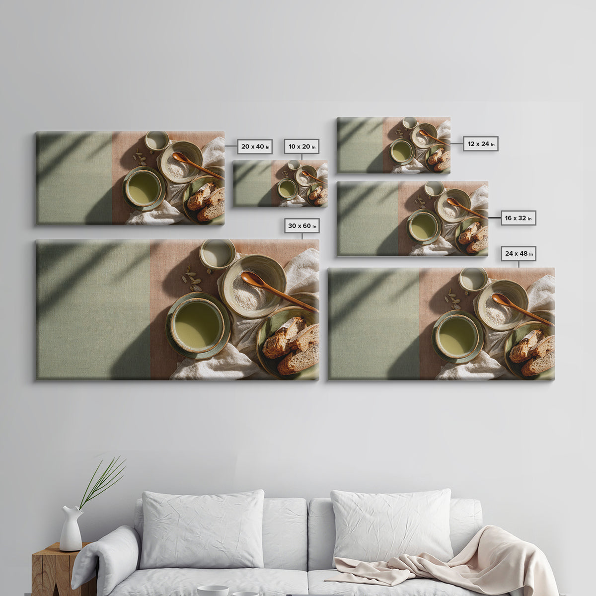 Artichoke Closeup in Painterly Green Tones Framed Canvas Print, Kitchen Art, Fine Art Print, Kitchen Decor, Fine Art, Kitchen, KIT-2x1-16