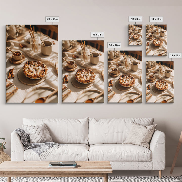 Apple Pie Cooling Framed Canvas Print, Kitchen Art, Room Decor, Kitchen Decor, Fine Art, Kitchen, Digital Art, KIT-2x3-64