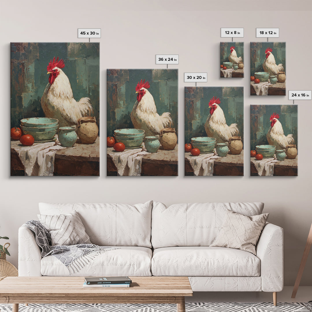 Rooster Portrait for Country Kitchen Charm Canvas Print, Kitchen Art, Printable Wall Art, Kitchen Decor, Fine Art, Kitchen, KIT-2x3-96