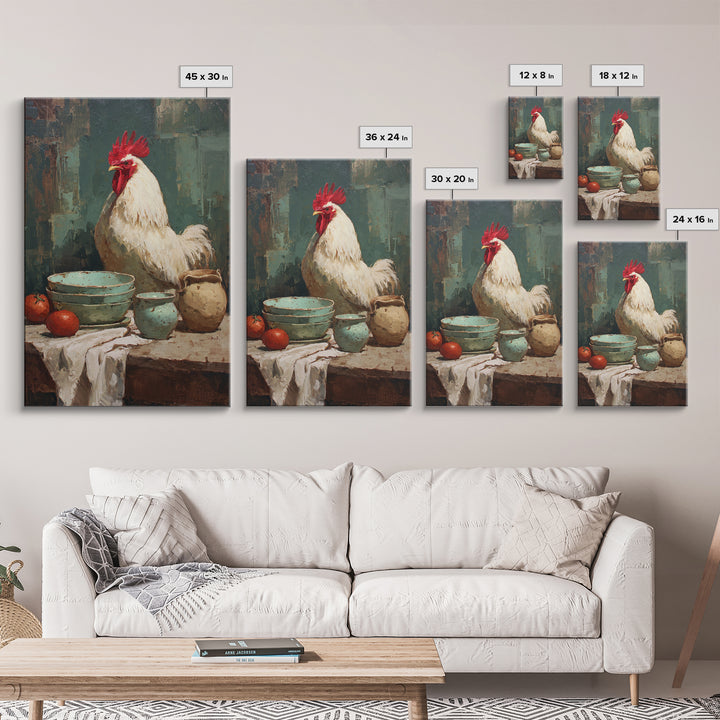 Rooster Portrait for Country Kitchen Charm Canvas Print, Kitchen Art, Printable Wall Art, Kitchen Decor, Fine Art, Kitchen, KIT-2x3-96