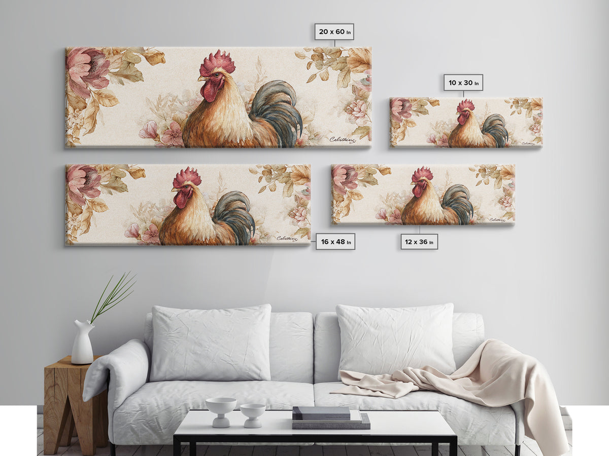Rooster Portrait for Country Kitchen Charm Framed Canvas Print, Kitchen Art, Kitchen Art Print, Kitchen Decor, Kitchen, KIT-3x1-32
