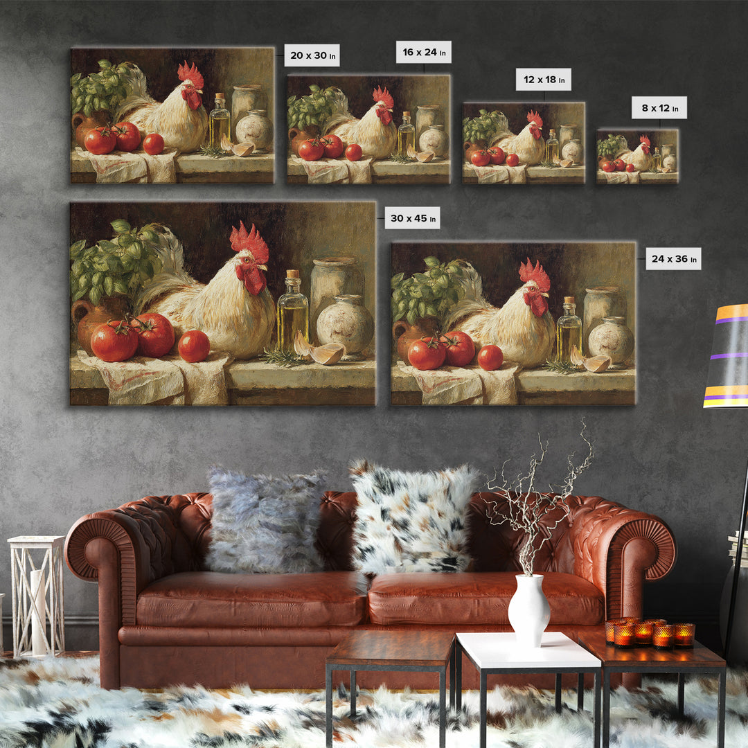 Rooster Portrait for Country Kitchen Charm Canvas Print, Kitchen Art, Neutral Decor, Kitchen Decor, Fine Art, Kitchen, KIT-3x2-68