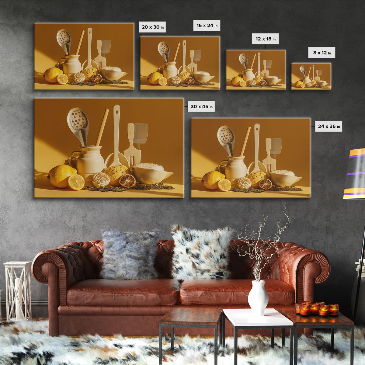 Kitchen Utensil Silhouettes Framed Canvas Print, Kitchen Art, Bar Cart Decor, Kitchen Decor, Abstract Art, Kitchen, KIT-3x2-97