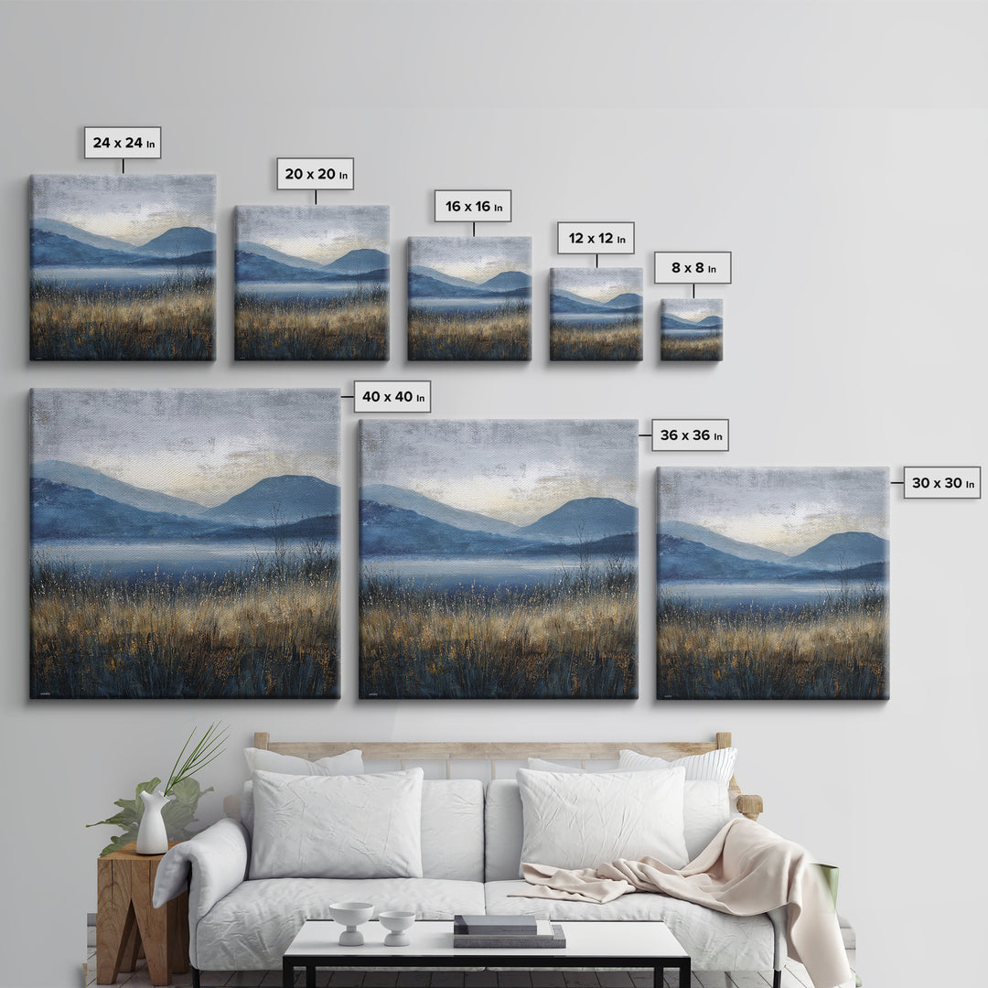 Misty Mountain Valley at Sunrise Canvas Print, Landscape Art, Room Decor, Living Room Decor, Fine Art, Horizon, LAN-1x1-49
