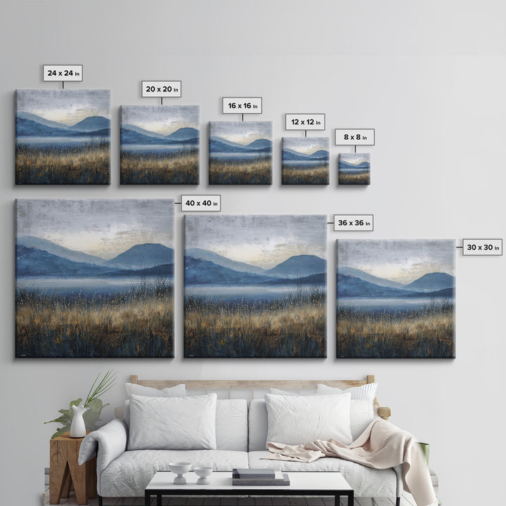 Misty Mountain Valley at Sunrise Canvas Print, Landscape Art, Room Decor, Living Room Decor, Fine Art, Horizon, LAN-1x1-49