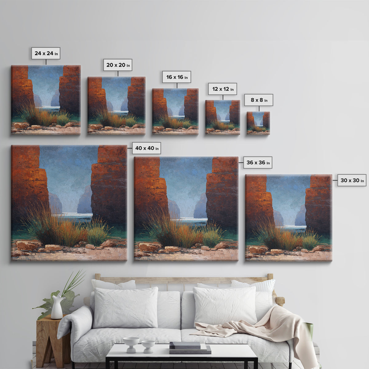 Red Canyon Walls Canvas Print, Landscape Art, Fine Art Print, Living Room Decor, Fine Art, Horizon, Digital Prints, Art Prints, LAN-1x1-5