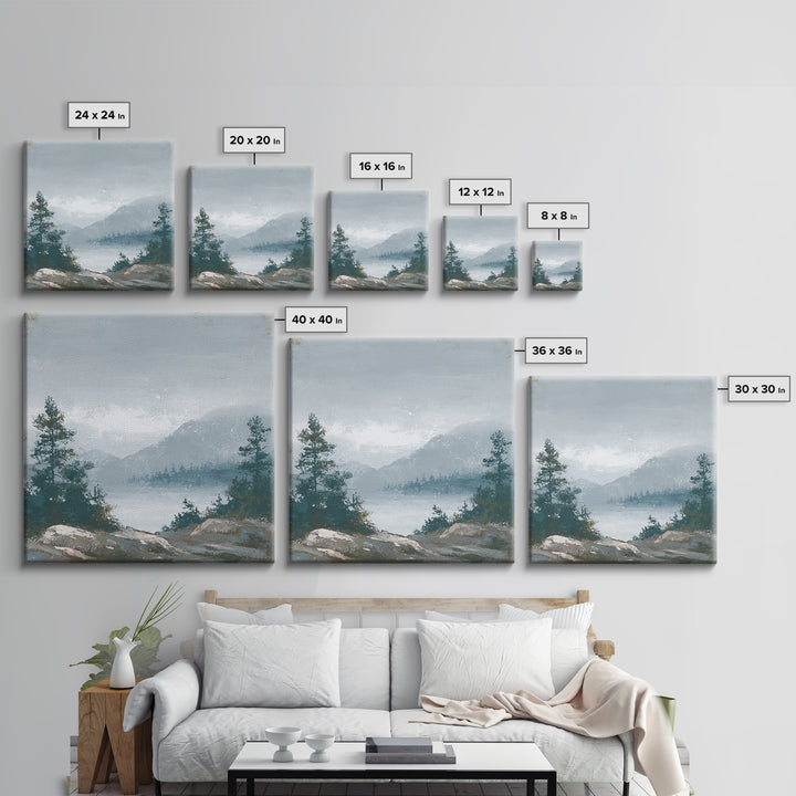 Rocky Scottish Highland Canvas Print, Landscape Art, Contemporary Art, Living Room Decor, Fine Art, Horizon, Original Art, LAN-1x1-89