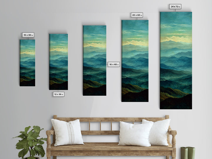 Rolling Green Hills Canvas Print, Landscape Art, Neutral Decor, Living Room Decor, Oil Painting, Horizon, Home Decor, LAN-1x3-18