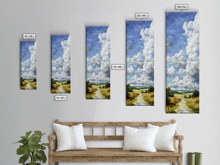 Old Country Road Canvas Print, Landscape Art, Art Prints, Living Room Decor, Horizon, Abstract Wall Art, Boho Wall Art, LAN-1x3-32