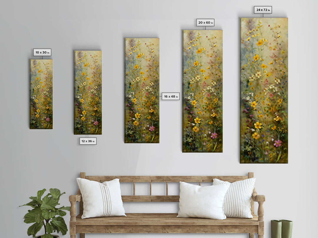 Misty Mountain Valley at Sunrise Canvas Print, Landscape Art, Minimalist Decor, Living Room Decor, Oil Painting, Horizon, LAN-1x3-37