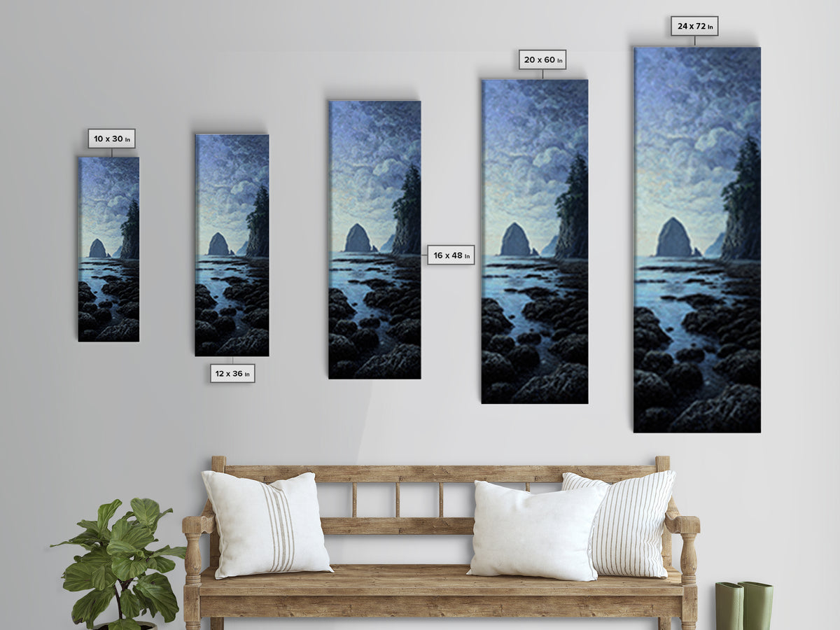 Volcanic Black Beach Framed Canvas Print, Landscape Art, Fine Art Print, Living Room Decor, Fine Art, Horizon, Digital Prints, LAN-1x3-74