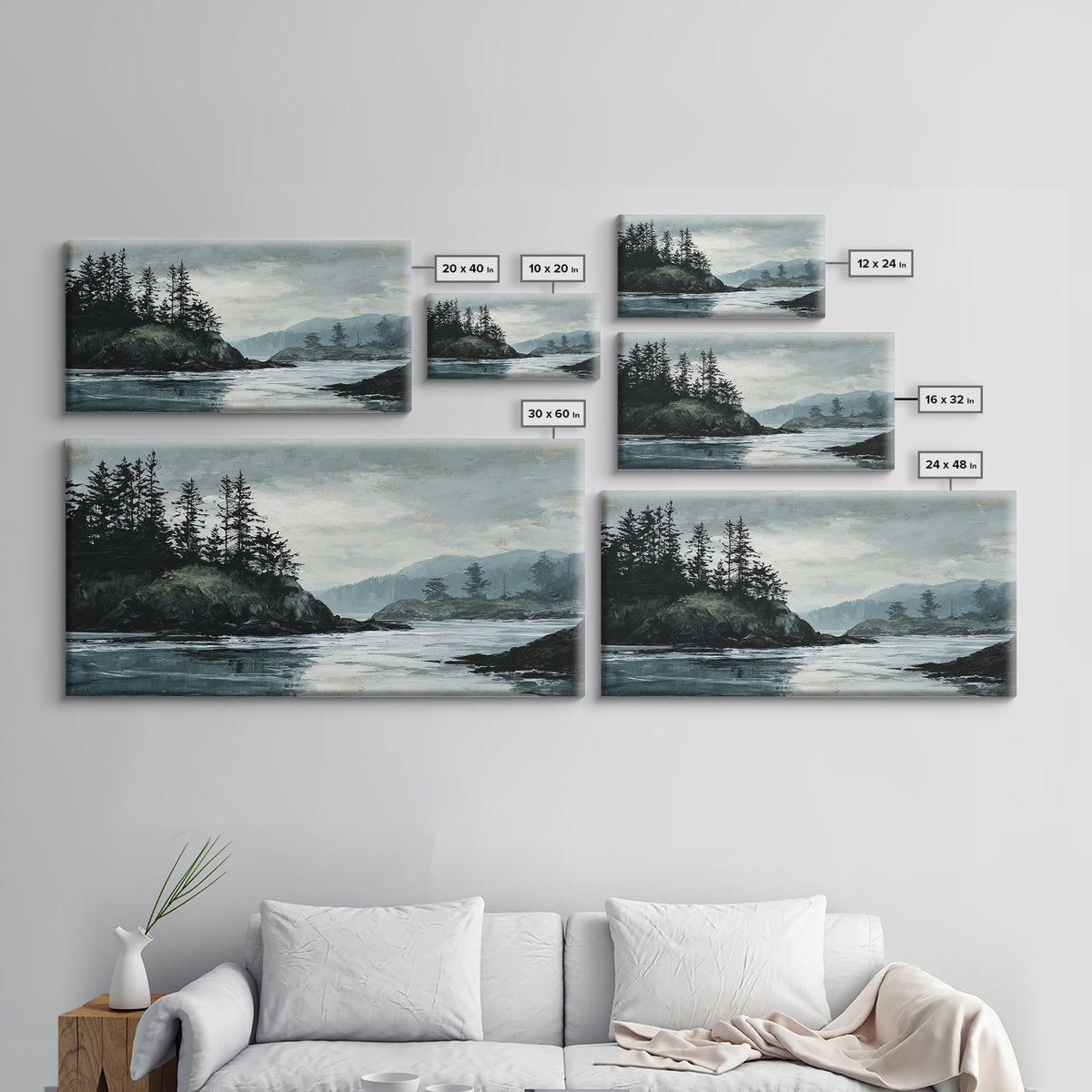 Volcanic Black Beach Canvas Print, Landscape Art, Art Prints, Living Room Decor, Fine Art, Horizon, Abstract Wall Art, LAN-2x1-58
