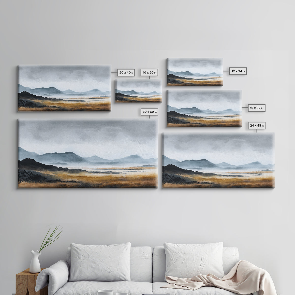 Volcanic Black Beach Canvas Print, Landscape Art, Art Prints, Living Room Decor, Fine Art, Horizon, Abstract Wall Art, LAN-2x1-82