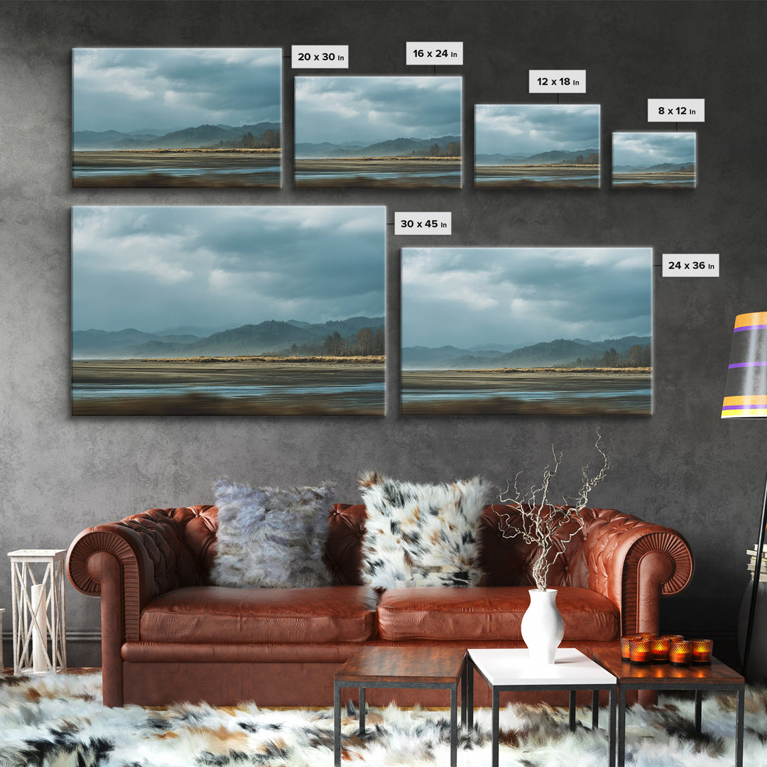 Volcanic Black Beach Canvas Print, Landscape Art, Boho Wall Art, Living Room Decor, Fine Art, Horizon, Neutral Decor, LAN-3x2-42