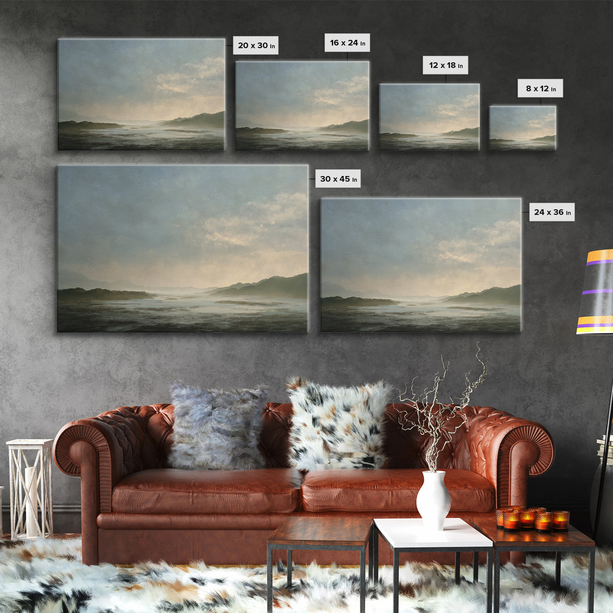 Volcanic Black Beach Canvas Print, Landscape Art, Boho Wall Art, Living Room Decor, Fine Art, Horizon, Neutral Decor, LAN-3x2-66