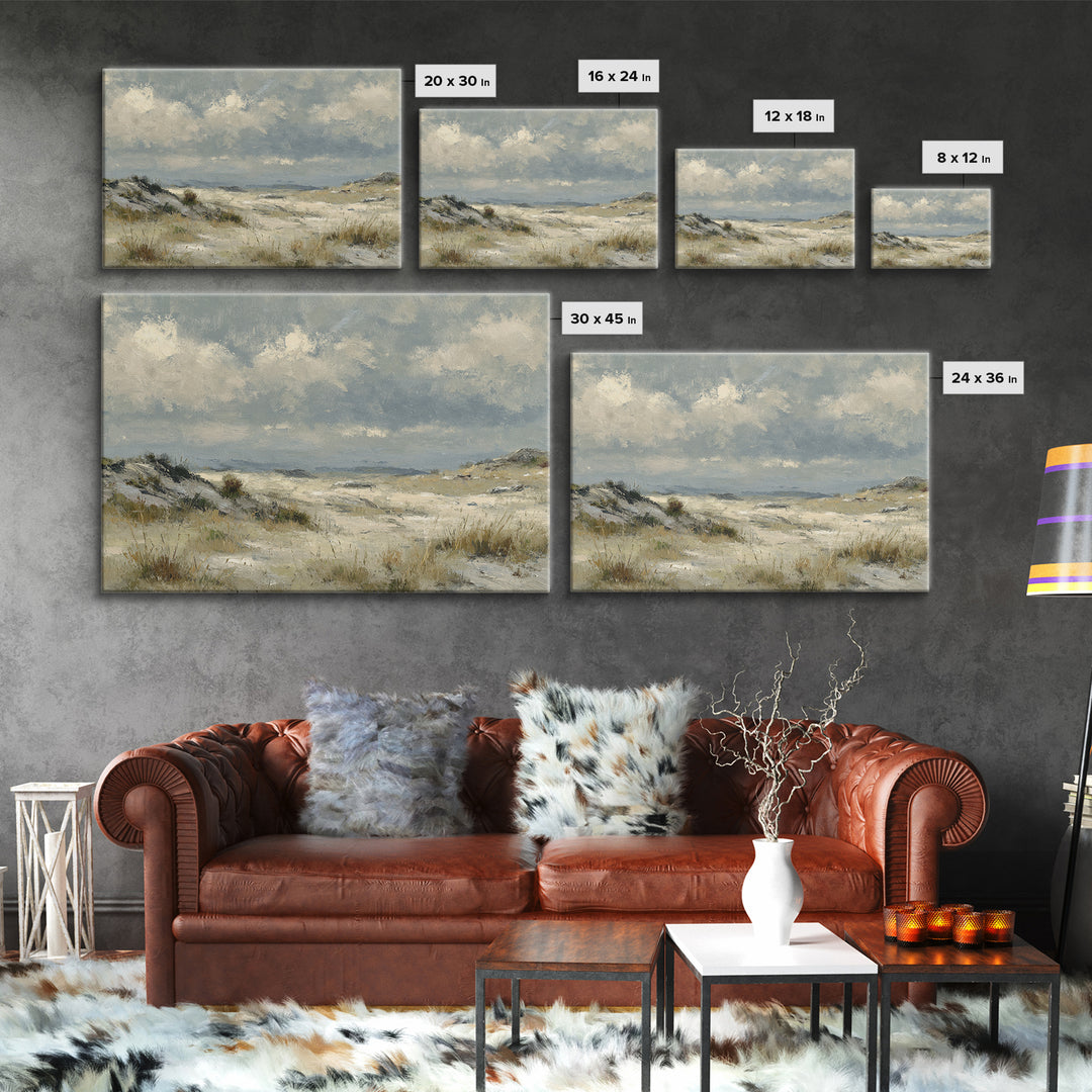 Storm Clouds over an Open Prairie Framed Canvas Print, Landscape Art, Original Art, Living Room Decor, Fine Art, Horizon, LAN-3x2-7