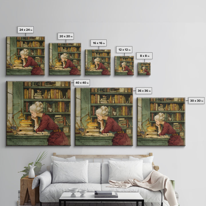 Classical Scholar Portrait Canvas Print, Library Art, Halloween Wall Decor, Library Decor, Oil Painting, Archive, LIB-1x1-10