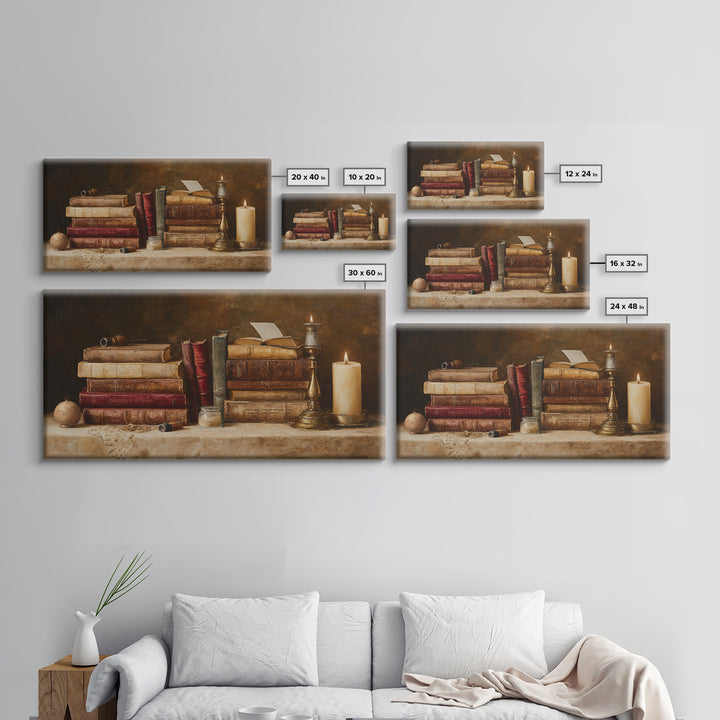 Renaissance Reading Figure Framed Canvas Print, Library Art, Printable Art, Library Decor, Fine Art, Archive, Bookish Decor, LIB-2x1-43