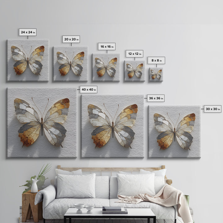 Line Art Butterfly Canvas Print, Line Art, Gallery Wall Set, Living Room Decor, Fine Art, Line, Textured Painting, LIN-1x1-22