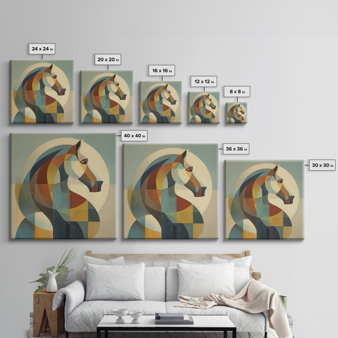 Abstract Horse Formed from Graceful Contour Canvas Print, Line Art, Home Decor, Living Room Decor, Abstract Art, Line, LIN-1x1-4