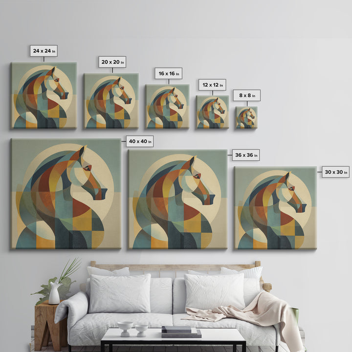 Abstract Horse Formed from Graceful Contour Canvas Print, Line Art, Home Decor, Living Room Decor, Abstract Art, Line, LIN-1x1-4