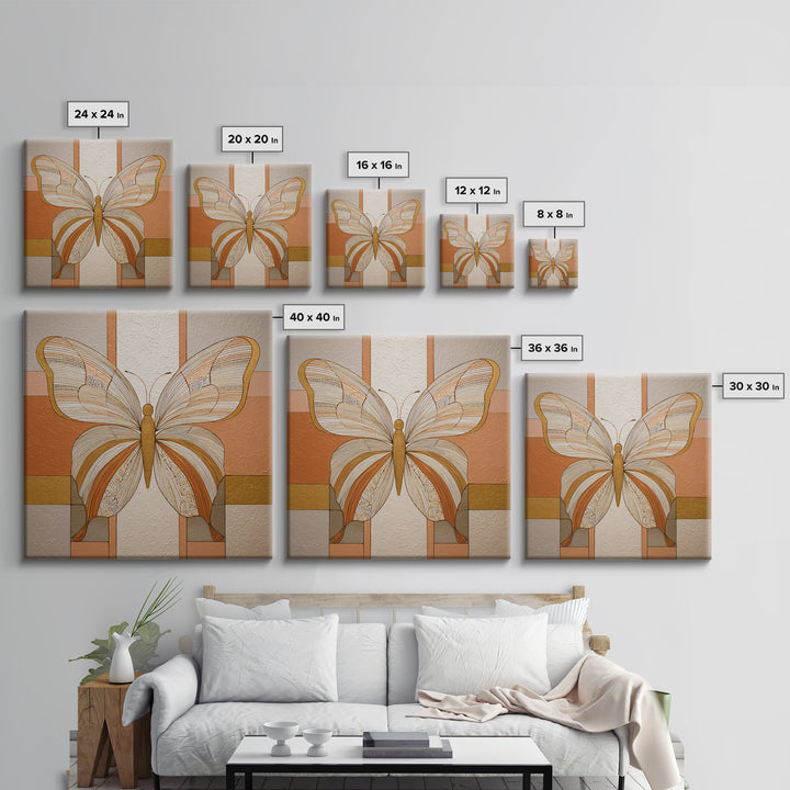 Line Art Butterfly Framed Canvas Print, Line Art, Gallery Decor, Living Room Decor, Fine Art, Line, Home Decor, Wall Decor, LIN-1x1-46