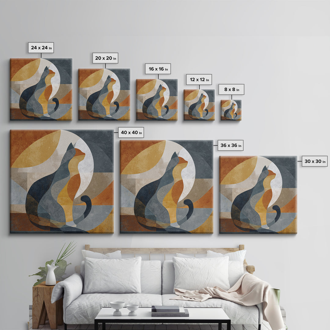 Monoline Cat Stretching Canvas Print, Line Art, Fine Art Print, Living Room Decor, Abstract Art, Line, Custom Portrait, LIN-1x1-54