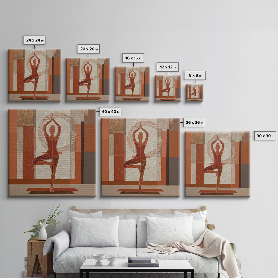 Single Line Yoga Pose Framed Canvas Print, Line Art, Wall Art, Living Room Decor, Line, Wall Art Print, Modern Wall Art, LIN-1x1-65